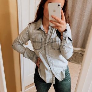 Light denim button down